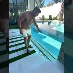 Is this an in-ground or above-ground pool? 👀#luxuryhome #backyard #luxurypools #abovegroundpools