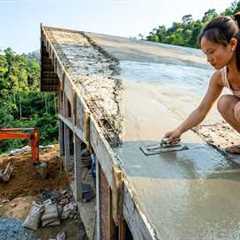Building A New House In A Mysterious Forest, Pouring Concrete And Roofing – Start To Finish