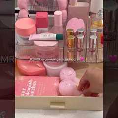 ASMR aesthetic skincare organizing 🩷✨ #aesthetic #skincare #asmr #asmrsounds #organization