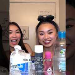 my 18 y/o sister PICKY skincare routine 🫣😯 (sensitive, dry, & eczema prone)