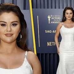 Selena Gomez SHINES in White Sequin Gown at SAG Awards!