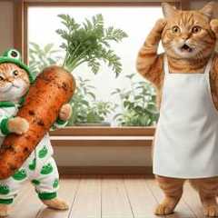 Ginger Kitten Finds a Giant Carrot at Mama Cat’s Farm – Everyone Is Surprised! 🐱🥕