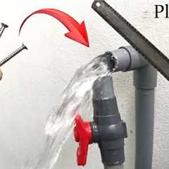 Cool trick for plumbing! Repair valve on broken pvc pipes can not lock water !