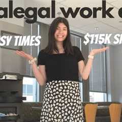 PARALEGAL AT INTELLECTUAL PROPERTY LAW FIRM: spending $115K, dinner with college friend, busy times