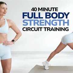 40 MIN FULL BODY STRENGTH WORKOUT WITH DUMBBELLS- Circuit Training