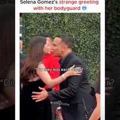 Selena Gomez's strange greeting with her bodyguard 🥶 #shorts #selenagomez
