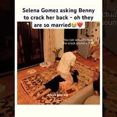 Selena Gomez asking Benny to crack her back - oh they are so married #selenagomez #bennyblanco