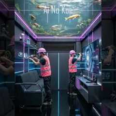 Hidden Cyberpunk Room ⚡ Neon Underground Transformation #shorts #bunker