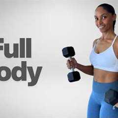 20 min Full Body Dumbbell Strength Workout | KNEE FRIENDLY & STANDING