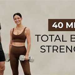 40 Min FULL BODY Dumbbell Strength Workout | Beginner to Intermediate