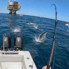 INSANE Tuna on a FLOATING Oil Rig (4000 ft Deep) How To Catch (C&C)