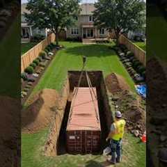 Building Secret Underground Room From Shipping Container in my backyard lawn