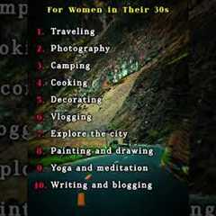 Top 10 hobbies for women in their 30s #shortsfeed #habits #hobbies #women #girls #facts #motivation