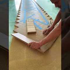 Herringbone wood flooring installation