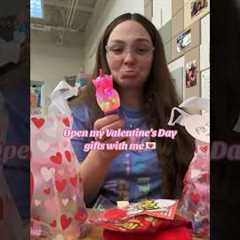Open my Valentine’s Day gifts with me 🩷💌 #teacher  If you’re reading this, go watch part 1 ☺️