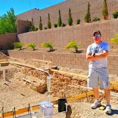 POOL CONSTRUCTION  TIMELAPSE - PART 1 - RETAINING WALL, LANDSCAPING & PLUMBING