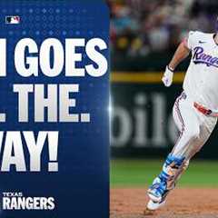 Evan Carter hits an INSIDE-THE-PARK HOME RUN for the Rangers! 😤🏃‍♂️‍➡️ | MLB Highlights