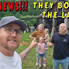 BIG NEWS THEY BOUGHT THE LAND |tiny house, homesteading, off-grid, cabin build, DIY HOW TO sawmill