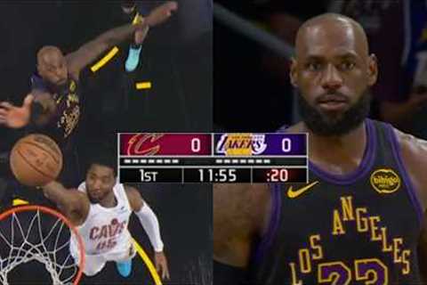 LeBron James fastest chase down block ever on Donovan Mitchell 5 secs into game 😂