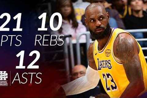 LeBron James 21 pts 10 rebs 12 asts vs Wizards 25/26 season