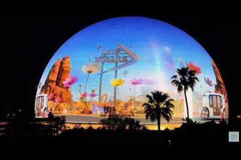 Sphere Las Vegas Today April Fools Day ZOOM up close LIVE – Real City Ambience &amp; Street Noise