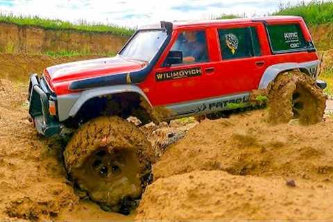 RC CARS Stuck in MUD – Rescue WINCH | Nissan Patrol Gmade 4x4 and RC TRUCK ZIL 131 Axial 6x6