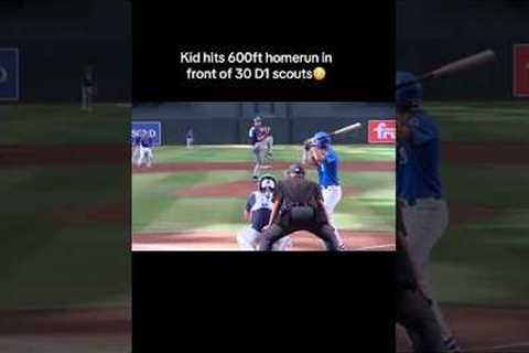 Kid hits 600ft homerun in front of D1 Scouts😳 #shorts