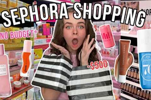 NO BUDGET SEPHORA SHOPPING SPREE! *haul and vlog*