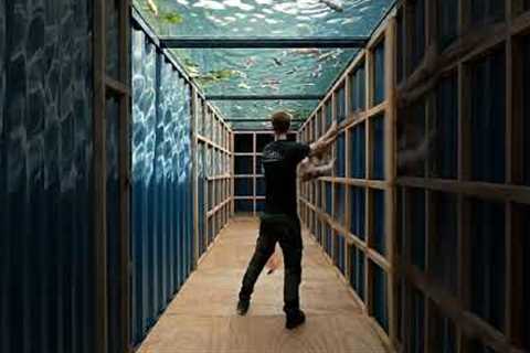 Shipping Container Converted Into Secret Underground Fish Room #incredible #diy