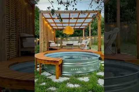 🚨DIY Build a Stock Tank Pool in Your Backyard!🌞💦 Easy Steps in description #diy #backyardideas