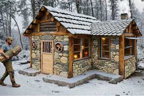 Build a rustic log cabin in the woods — A warm shelter against the snow
