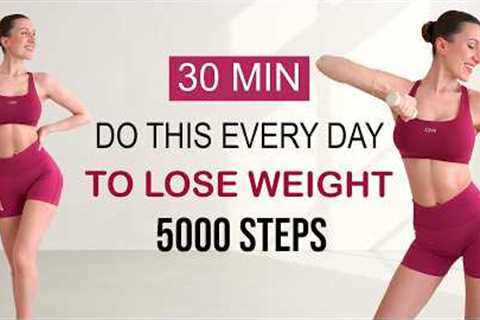 Do This Every Day To Lose Weight &amp; Tone Your Body🔥| 5000 Steps, optional: Small Weights, No..