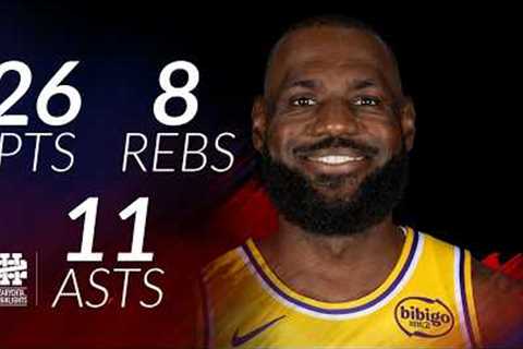 LeBron James 26 pts 8 rebs 11 asts vs Warriors 25/26 season
