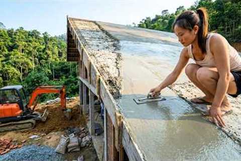 Building A New House In A Mysterious Forest, Pouring Concrete And Roofing – Start To Finish