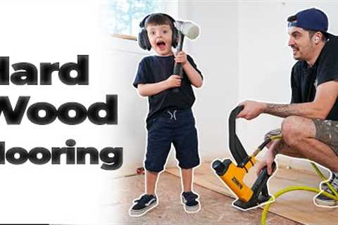 Installing Hardwood Flooring // Easy DIY Install // Bedroom Makeover #hardwoodflooring #carpentry