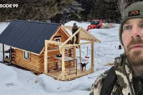 Bathroom Addition: Roof, How to Cut Rafters |EP99| Log Cabin Build on Off-Grid Homestead