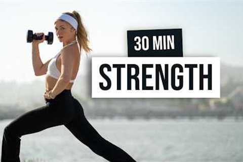 30 MIN POP Music - Full Body Strength With Weights, Home Workout