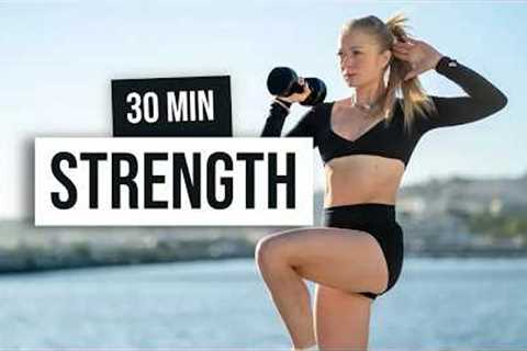 30 MIN HIP HOP - Full Body Strength With Weights, (Intermediate), Home Workout