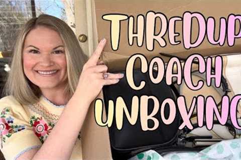 THREDUP COACH RESCUE BOX MYSTERY UNBOXING & SALE! #mysteryunboxing #threduprescuebox #purses 