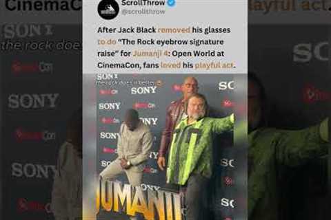 Jack Black’s The Rock signature eyebrow raise” at CinemaCon is breaking the internet 🤨 👓..