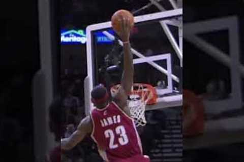 LeBron James Monstrous Dunk Over Tim Duncan | #NBADunkWeek