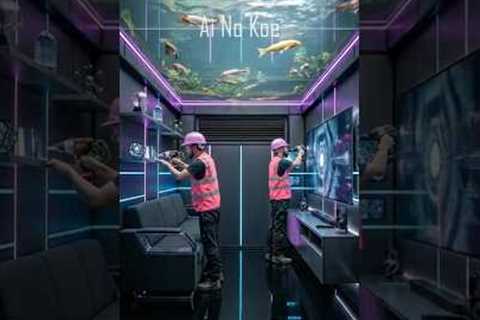 Hidden Cyberpunk Room ⚡ Neon Underground Transformation #shorts #bunker