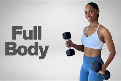 20 min Full Body Dumbbell Strength Workout | KNEE FRIENDLY & STANDING