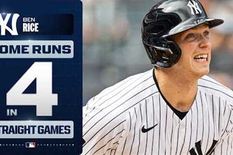 4 straight games with a home run for Yankees' Ben Rice! 🍚 | MLB Highlights