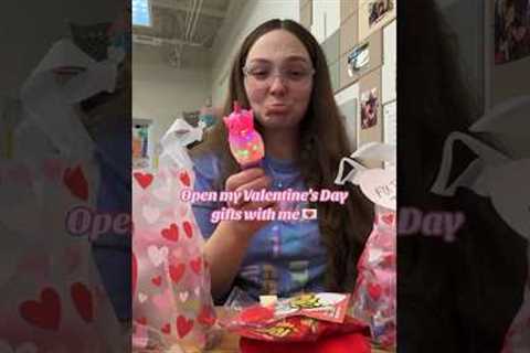 Open my Valentine’s Day gifts with me 🩷💌 #teacher  If you’re reading this, go watch part 1 ☺️
