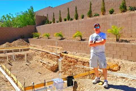POOL CONSTRUCTION  TIMELAPSE - PART 1 - RETAINING WALL, LANDSCAPING &amp; PLUMBING