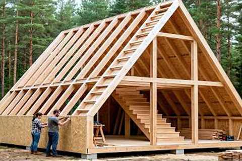 Couple Builds a Dream A-Frame Cabin in the Forest | Start to Finish @ProjectswithChristineJesse