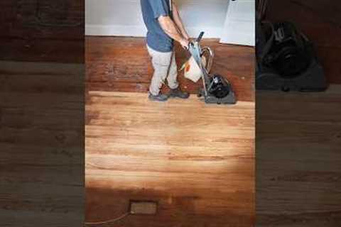 Refinishing 100 year old hardwood floors with character AKA damaged #polyurethane #woodflooring