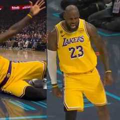 LeBron James heated with ref after hurt from fall and no foul call vs OKC