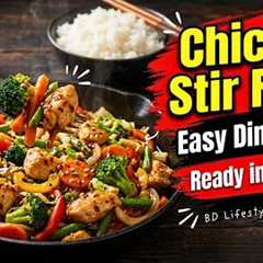  Chicken Vegetable Stir Fry Recipe 😍| Easy Dinner Ideas for Busy Days 